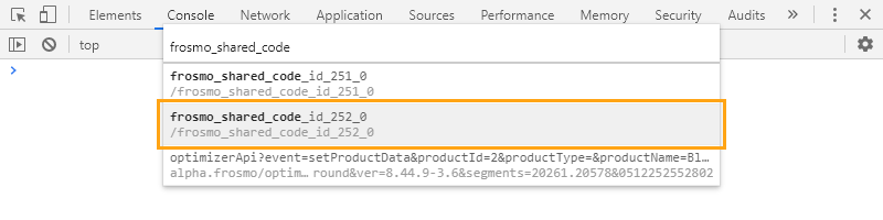 Selecting the shared code to view