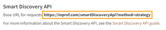 URL for Smart Discovery API requests