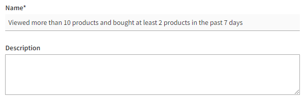 Segment description settings