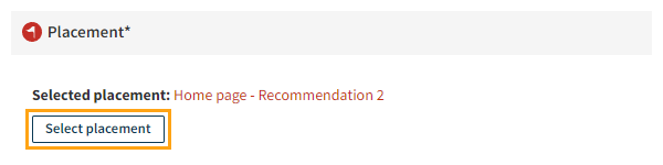 Selecting the placement for the recommendation modification