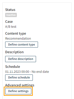 Defining the priority for the recommendation modification