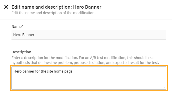 Modification description