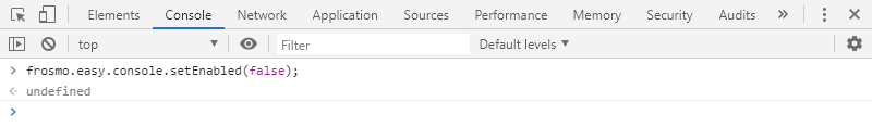 Disabling console logging for Frosmo Core