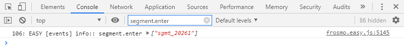 segment.enter event in the console