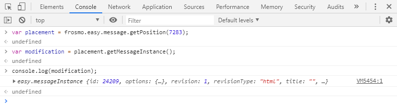 positionData.getMessageInstance() in the console