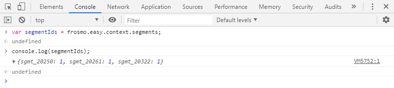 context.segments in the console