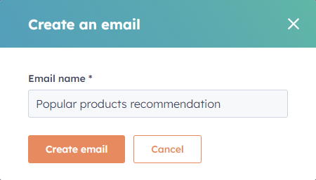 Creating the email in HubSpot