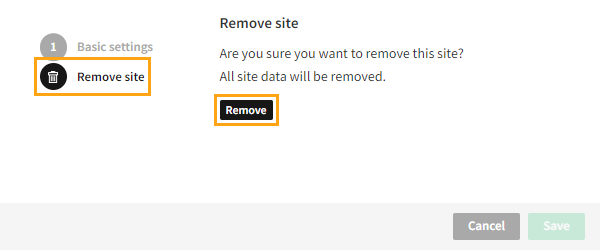 Removing a site