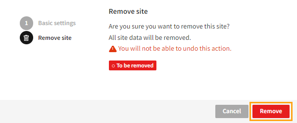 Removing a site