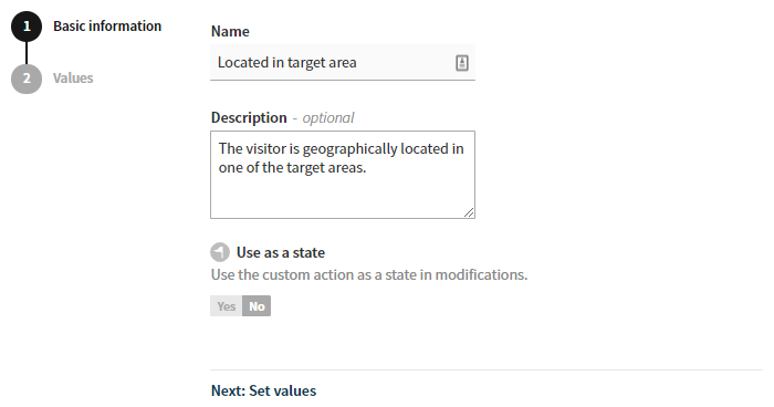 Creating a geolocation custom action