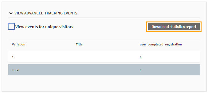 Downloading advanced tracking statistics