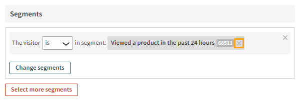 Changing the selected segments