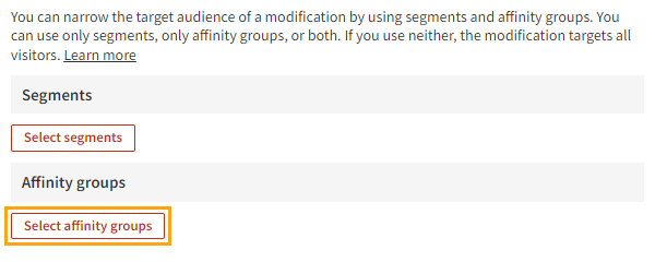 Selecting the affinity groups