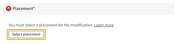 Selecting a placement