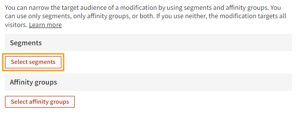 Selecting the segments