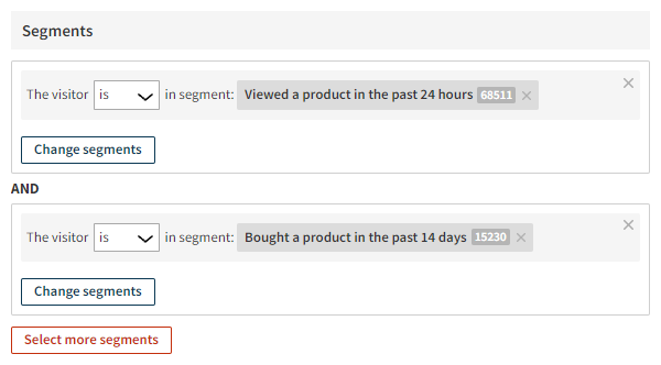 Selecting the segments