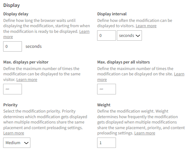 Display settings