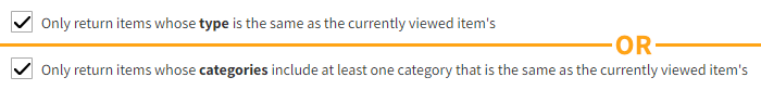 Limiting the results to the viewed item's categories