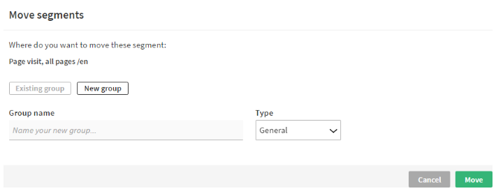 Adding a segment to a new segment group