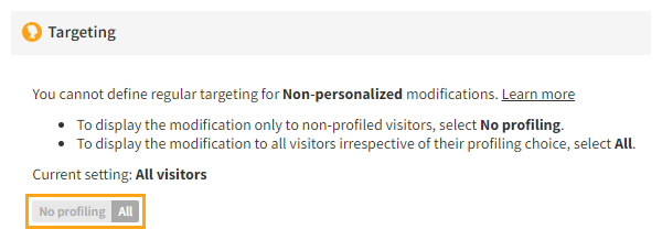 Creating a selective profiling modification