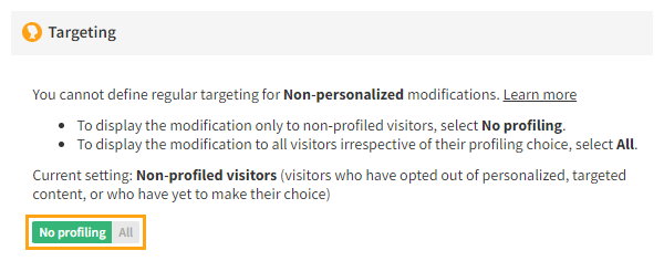 Creating a selective profiling modification