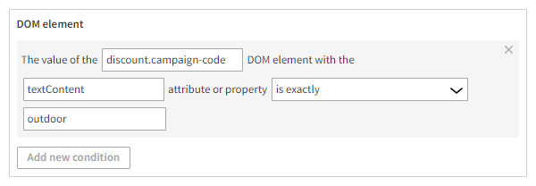 Trigger rule: DOM element