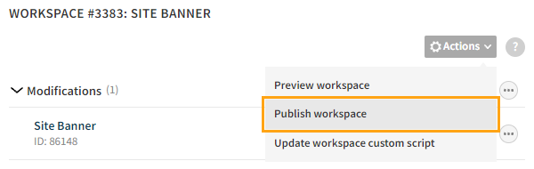 Publishing a workspace