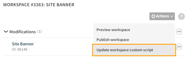 Updating the custom script for a workspace
