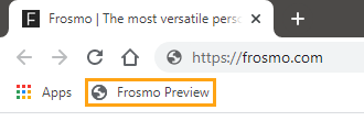 Launching Frosmo Preview using a bookmarklet