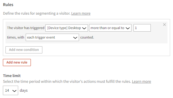 Defining the segmentation rules