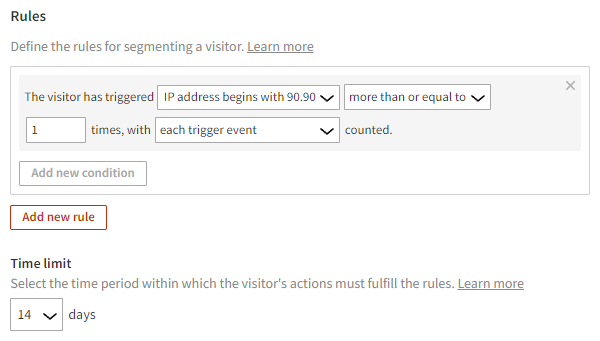 Defining the segmentation rules