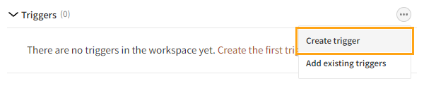 Creating a new trigger in a workspace